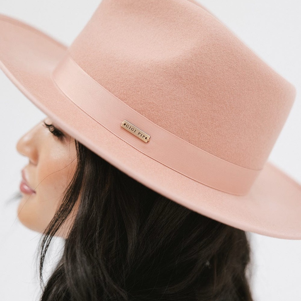 Gigi Pip Blush Pink Wide Brim Hat
